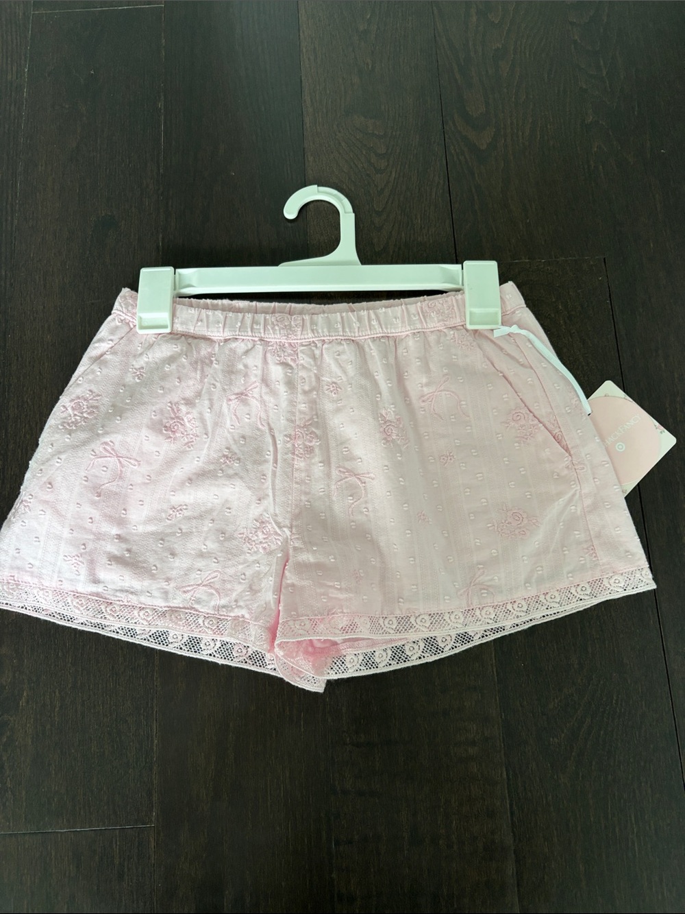 NWT LoveShackFancy x Target Girls Willa Lace Trim Shorts Pink Size 12